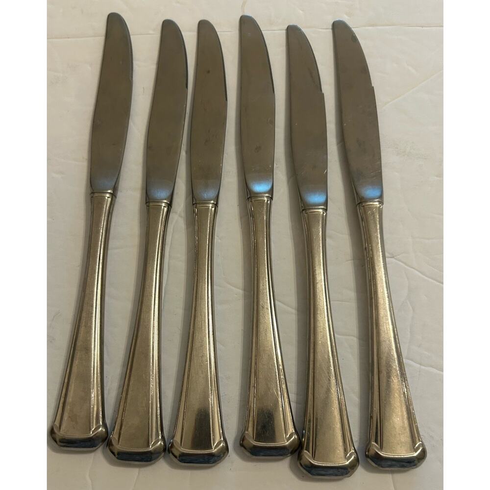 Vtg Oneida Maestro St Leger Aberdeen Stainless Flatware Dinner Knives Set Of 6